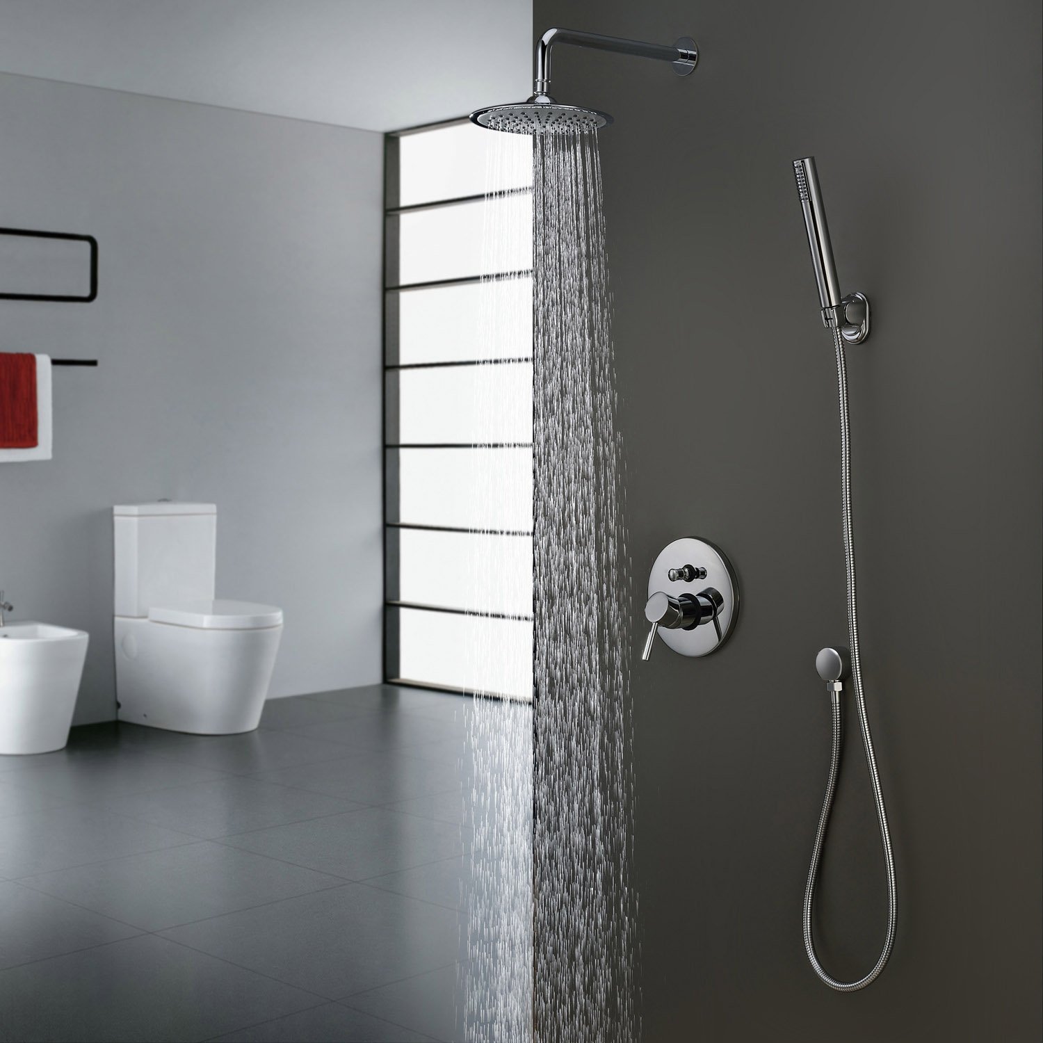 Moselle Single Handle Shower Set with 8 Inch Shower & Hand Shower